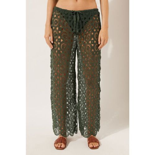 Pantalon palazzo en crochet motif géométrique Taille M-L - Calzedonia - Modalova