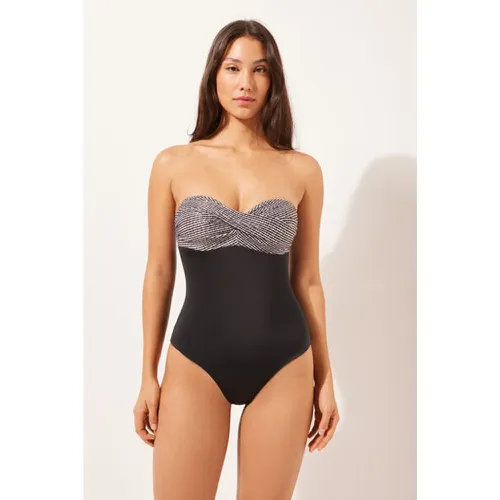 Maillot une pièce gainant Black Dots Taille L - Calzedonia - Modalova