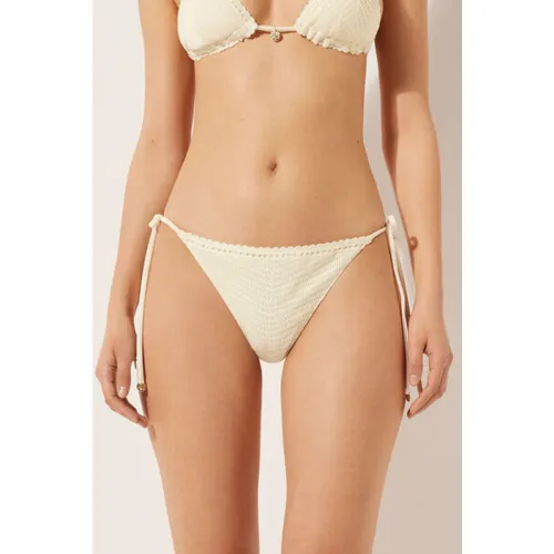 Bas de maillot brésilien à lanières Classic Crochet Taille L - Calzedonia - Modalova