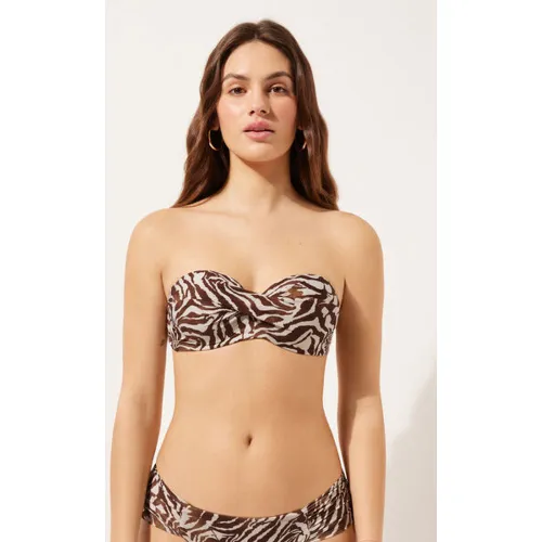 Haut de maillot bandeau Brown Zebra Taille 36 - Calzedonia - Modalova