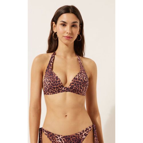Haut de Maillot Triangle Rembourré Progressif Brown Animalier Taille S / 2 - Calzedonia - Modalova