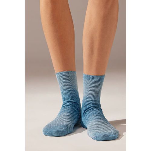 Chaussettes courtes à rayures en dégradé de couleurs et paillettes Taille TAILLE UNIQUE - Calzedonia - Modalova