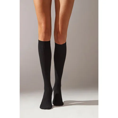 Chaussettes longues en cachemire côtelées Taille 39-41 - Calzedonia - Modalova