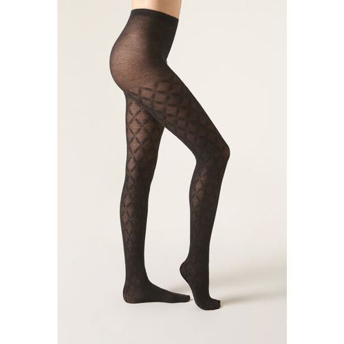 Collant en cachemire à losanges Taille M/L - Calzedonia - Modalova