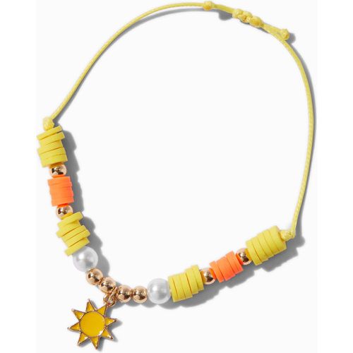 Bracelet réglable avec billes jaunes soleil couleur dorée - Claire's - Modalova