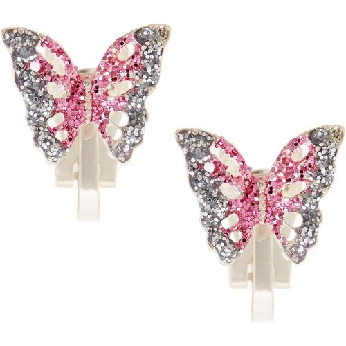 Boucles d'oreilles à clip papillon pailleté - Claire's - Modalova