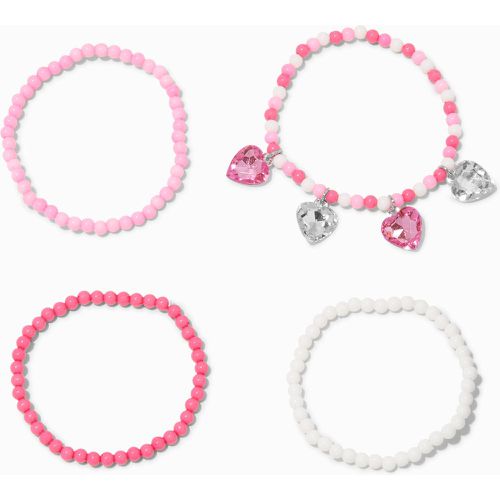Bracelets élastiques perles de rocaille cœur vif Club - Lot de 4 - Claire's - Modalova