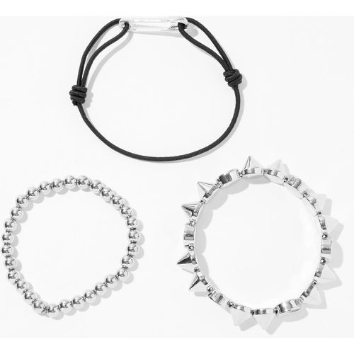 Bracelets élastiques perlés Yin Yang à pointes couleur (lot de 3) - Claire's - Modalova