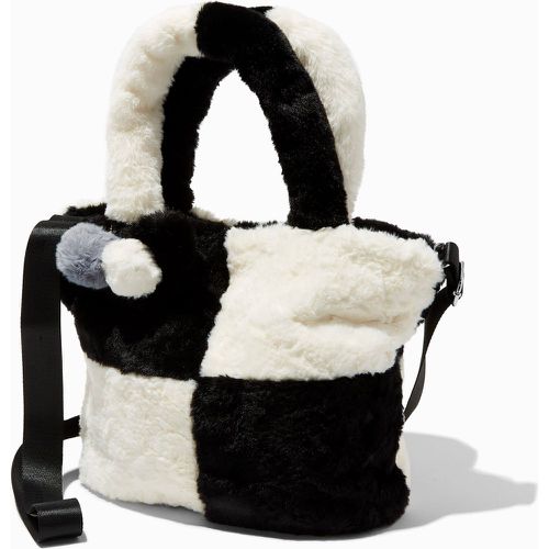 Sac cabas à bandoulière color block et blanc en fausse fourrure - Claire's - Modalova