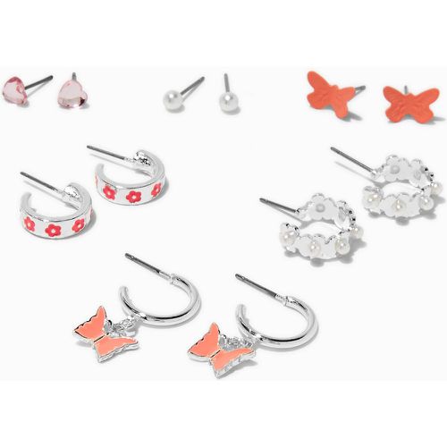 Boucles d'oreilles papillons et fleurs - Lot de 6 - Claire's - Modalova