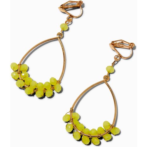 Pendantes 4 cm à clip anneaux couleur dorée perlés jaune-vert - Claire's - Modalova