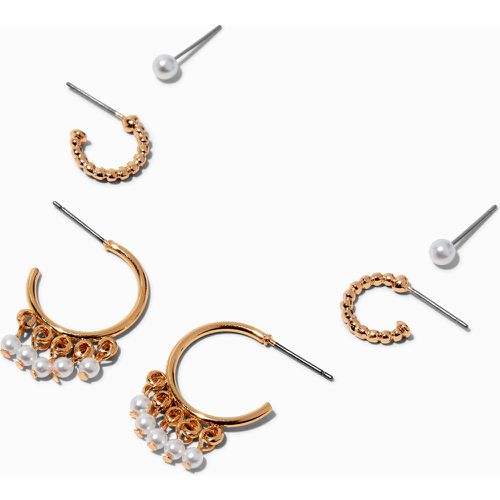 Boucles d'oreilles empilables en perles d'imitation couleur - Lot de 3 - Claire's - Modalova