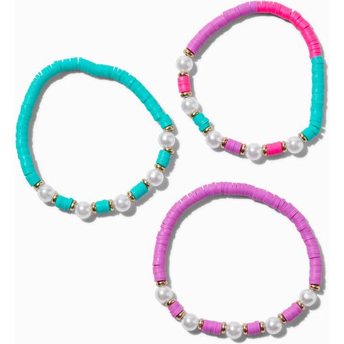 Bracelets élastiques perlés à disques tons de bijoux perle d'imitation Club - Lot de 3 - Claire's - Modalova