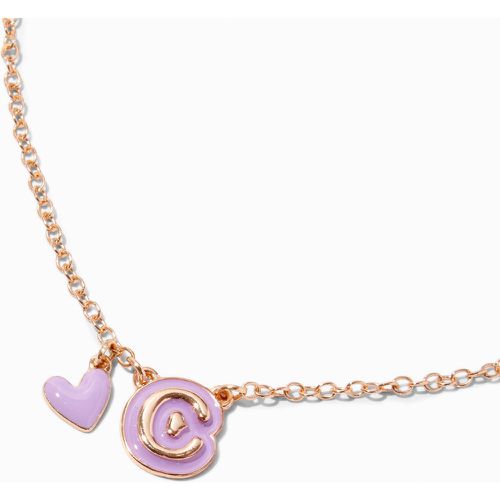 Collier à pendentif cœur à initiale bulle violet - C - Claire's - Modalova