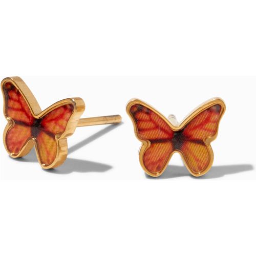 Clous d'oreilles papillon monarque en titane couleur - Claire's - Modalova