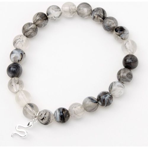 Bracelet élastique perlé serpent couleur argentée - Gris - Claire's - Modalova