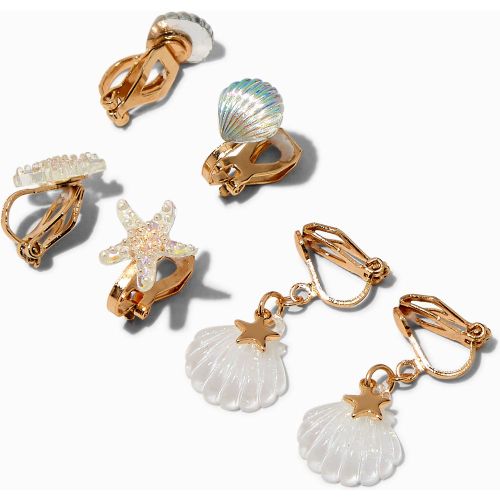 Clous d'oreilles à clip vie aquatique couleur - Lot de 3 - Claire's - Modalova