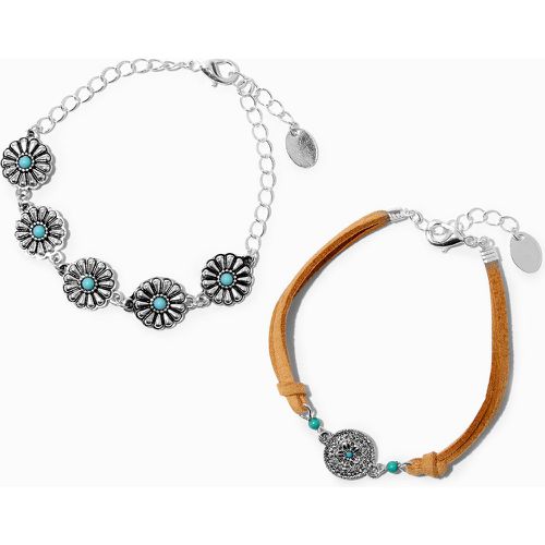 Bracelets de chaîne couleur disque western marguerite turquoise d'imitation - Lot de 2 - Claire's - Modalova