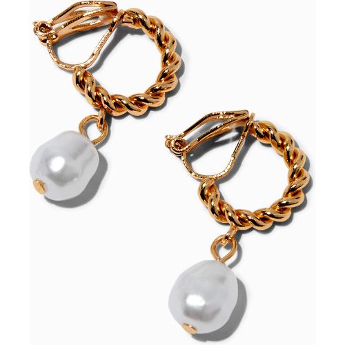 Boucles d'oreilles à clip anneau torsadé couleur et perle d'imitation - Claire's - Modalova