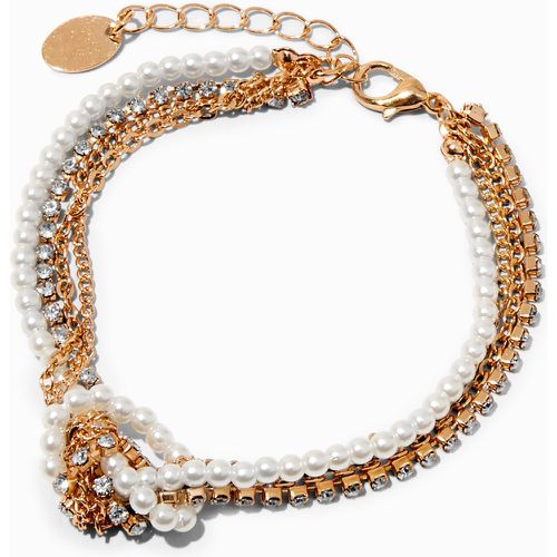 Bracelet noué couleur avec perles d’imitation et strass - Claire's - Modalova