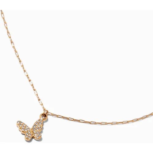 Collier à pendentif papillon pavé en acier inoxydable couleur - Claire's - Modalova