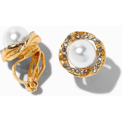 Boucles d’oreilles à clip avec nœud perle d’imitation couleur - Claire's - Modalova