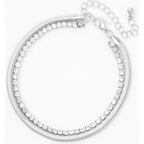 Bracelet de cheville multi-rangs chaîne serpent et strass couleur - Claire's - Modalova