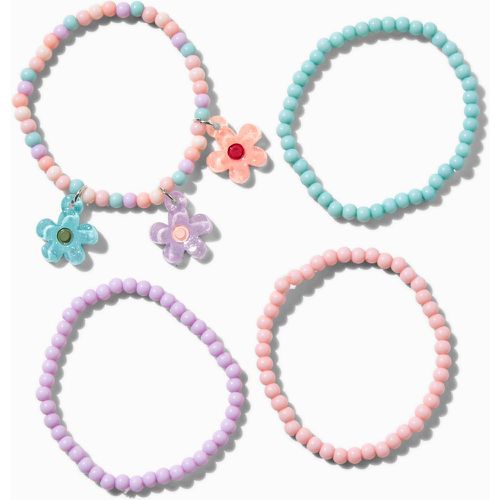 Bracelets à breloques élastiques fleur Club - Lot de 4 - Claire's - Modalova