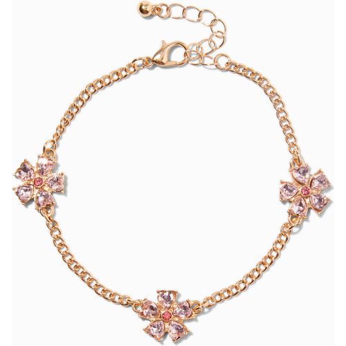 Bracelet de chaîne fleur strass clair - Claire's - Modalova