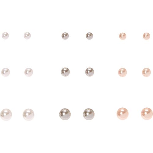 Lot de 9 clous d'oreilles à perle d'imitation effet dégradé blanc, gris et - Claire's - Modalova