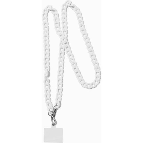 Lanière pour portable à porter en bandoulière en chaîne blanche à maillons épais - Claire's - Modalova
