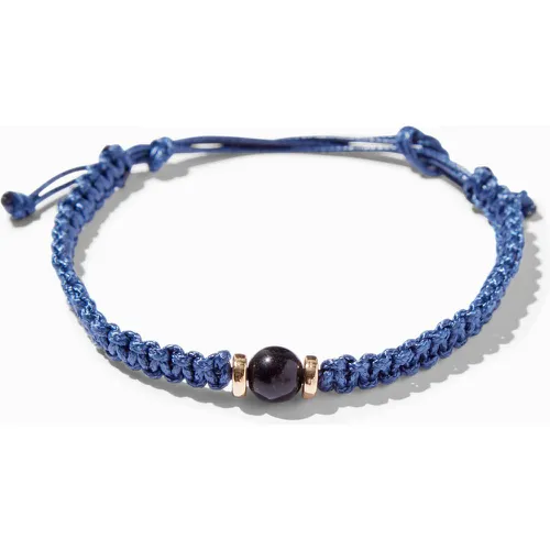 Bracelet de corde réglable tressé avec perles d’imitation - Bleu marine - Claire's - Modalova