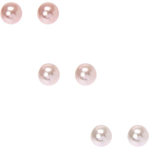 Clous d'oreilles perle d'imitation effet dégradé 10 mm couleur - Rose, lot de 3 - Claire's - Modalova