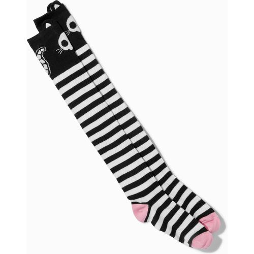 Chaussettes montantes chat squelette et blanches - Claire's - Modalova