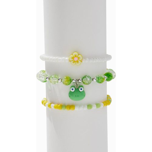 Bracelets élastiques perlés grenouille et fleur - Lot de 3 - Claire's - Modalova