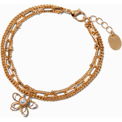 Bracelet multi-rangs fleur en fil métallique délicate couleur - Claire's - Modalova