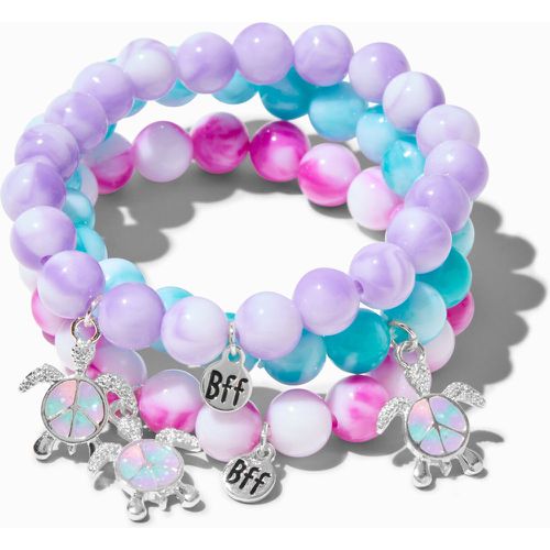 Bracelets élastiques perlés effet marbré signe de la paix tortue best friends - Lot de 3 - Claire's - Modalova