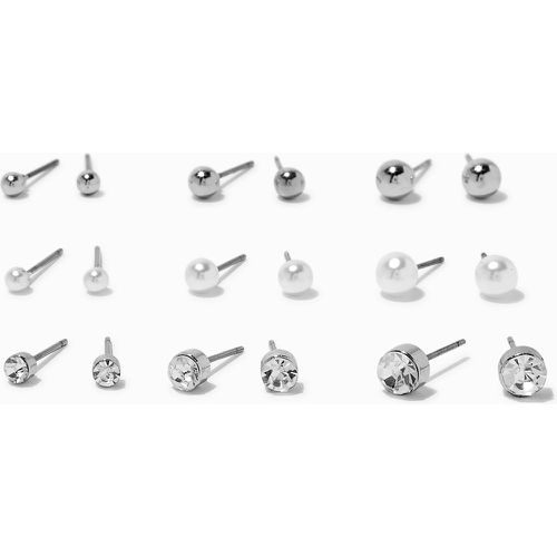 Clous d'oreilles boule et chaton couleur - Lot de 9 - Claire's - Modalova