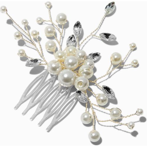 Peigne à cheveux avec bouquet de fleurs plat strass et perles d'imitation - Claire's - Modalova
