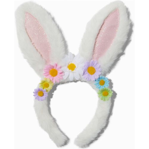 Serre-tête oreilles de lapin en peluche halo floral printemps - Claire's - Modalova