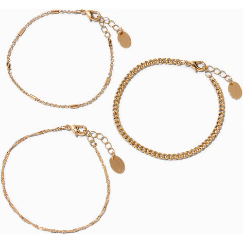 Bracelets de chaîne aux designs variés couleur bijoux recyclés Claire’s - Lot de 3 - Claire's - Modalova