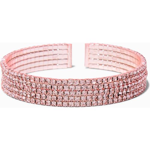 Bracelet manchette cinq rangs strass - Claire's - Modalova