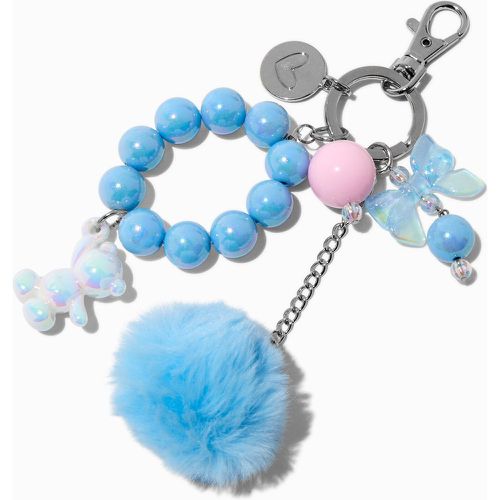 Porte-clés breloque nounours couleur chromée pompon - Claire's - Modalova