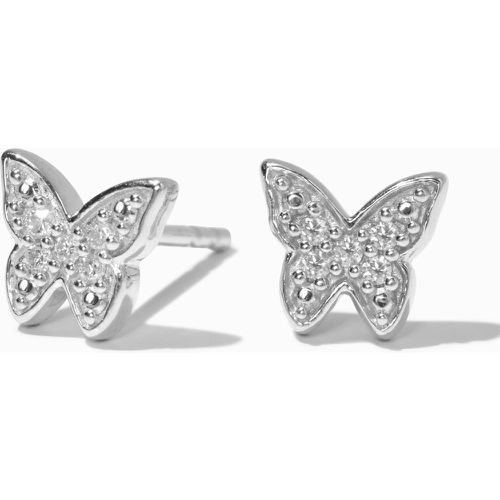 Clous d’oreilles papillon pavés diamants de laboratoire poids total 1/10 carats couleur C LUXE by Claire’s - Claire's - Modalova