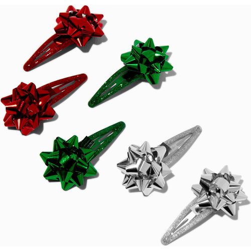 Barrettes clic clac avec nœuds de cadeaux de Noël - Lot de 6 - Claire's - Modalova