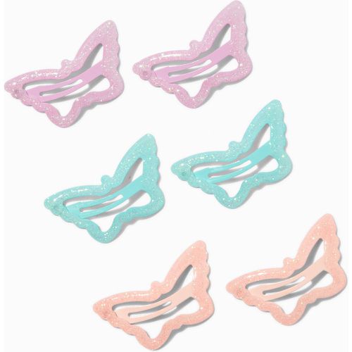 Barrettes clic clac forme papillon pastel pailletées Club - Lot de 6 - Claire's - Modalova