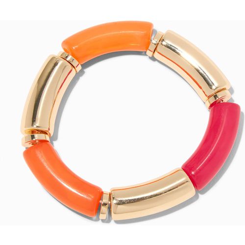 Bracelet élastique perlé croissant couleur dorée et orange - Claire's - Modalova