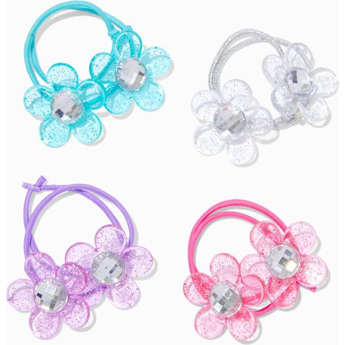 Élastiques fleurs paillettes tons de joyaux Club - Lot de 4 - Claire's - Modalova