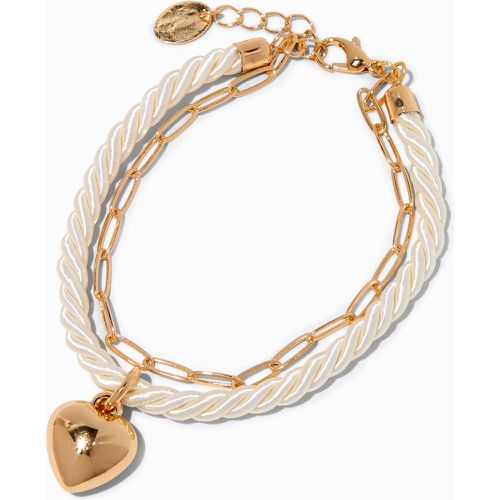 Bracelet corde torsadée breloques cœur couleur - Claire's - Modalova