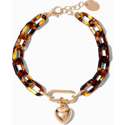 Bracelet à mousqueton cœur maillon de chaîne écaille de tortue épais - Claire's - Modalova